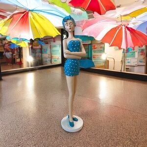 Chic Blue Polka Dot Swimsuit Display